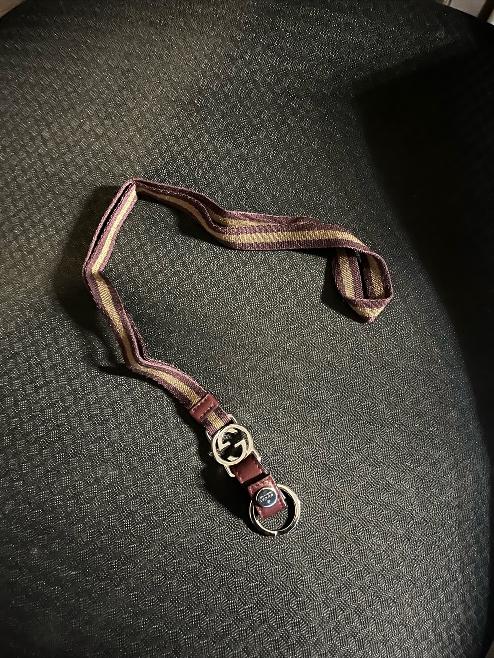 Gucci Brown Canvas and Leather Interlocking G Lanyard